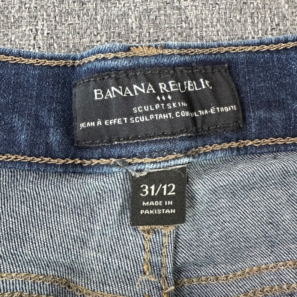 Banana Republic Jeans Womens 31/12 Sculpt Skin Dark Wash Blue Skinny Stretch - Picture 4 of 10